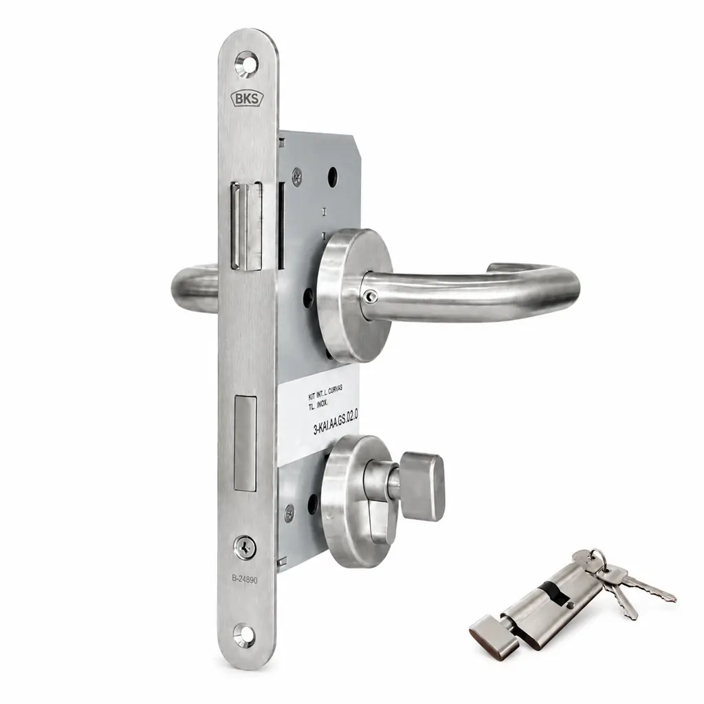 Kit Interior Llave Mariposa Línea Tubular Curva en C